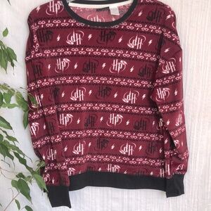HARRY POTTER HOGWARTS size M HP lightning bolt pattern long sleeve pajama top
